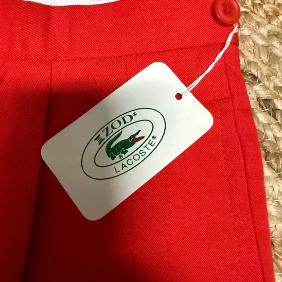 Lacoste Vibrant Red Shorts with Button Detail - Picture 2 of 6